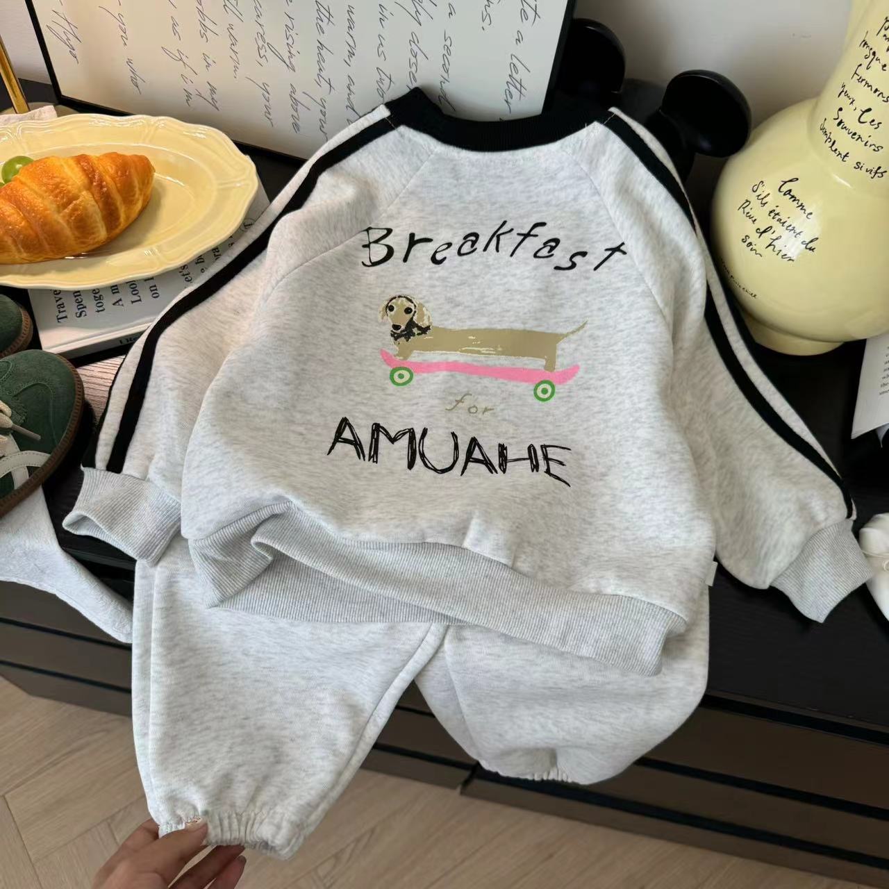 Cartoon Print Kids Hoodie Set 2025 2-Piece Tracksuit for Boys & Girls | Autumn Casual Sportswear Outfit