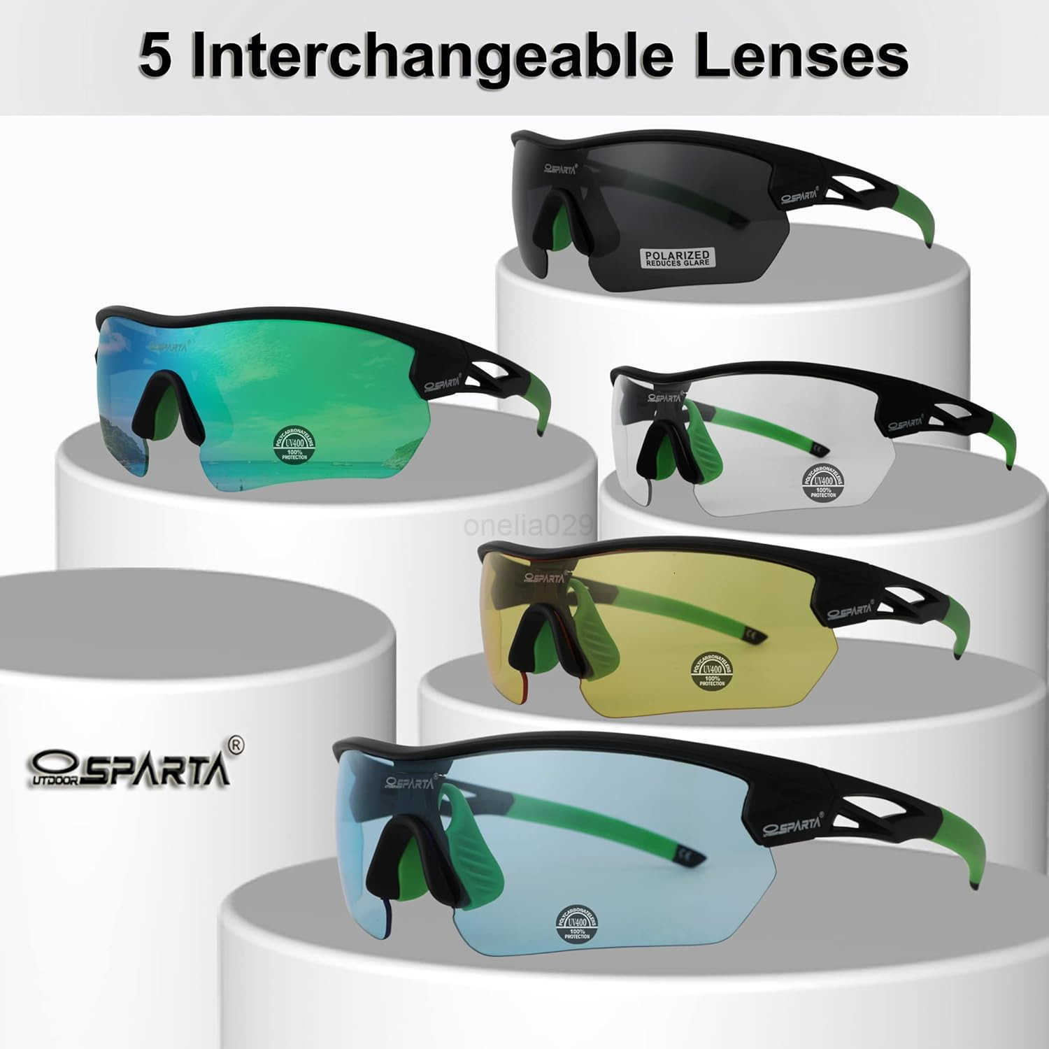 Polarized Sports Sunglasses Cycling Glasses With 5 Interchangeable Lenses Driving Shades For Men Women W251008