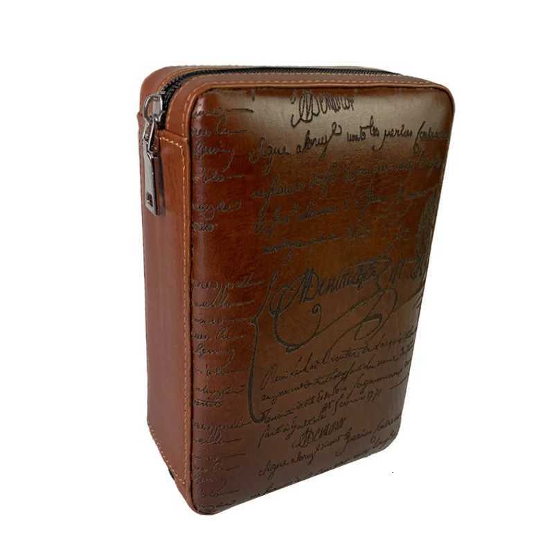Portable Humidor Cigar Box Travel Cigar Case Leather Cedar Wood Smoking Accessories Y251008