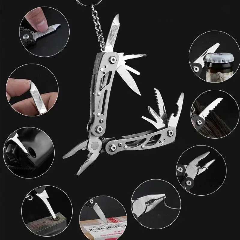 MuqiNush 12 In 1 Multifunctional Folding Tool Pliers Pocket Camping Knives With Bottle Opener Screwdriver For Outdoor Hiking J251121