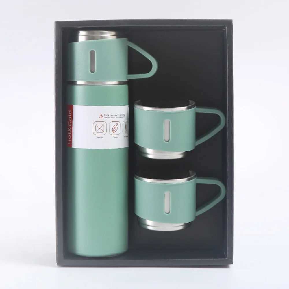 304 Stainless Steel Insulated Business Thermos Cup Three Lids Gift Set Outdoor Water Cup for Activities C251008
