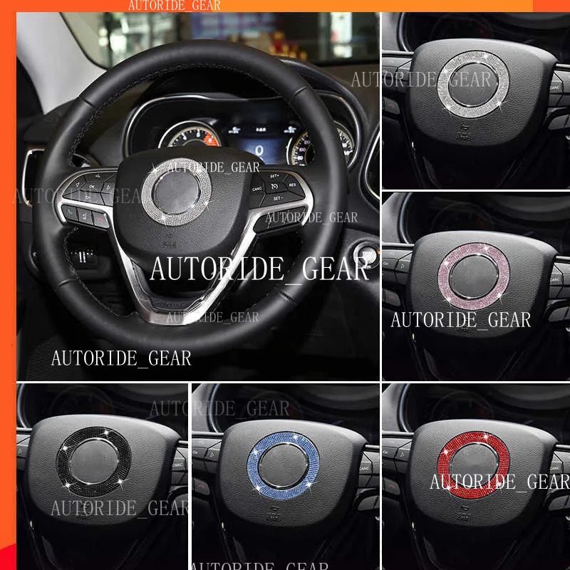 Bling Car Steering Wheel Emblem Sticker Accessories Utor28 Dia Rhinestone Auto Interior Badge Decal Cover Trim For Jeep