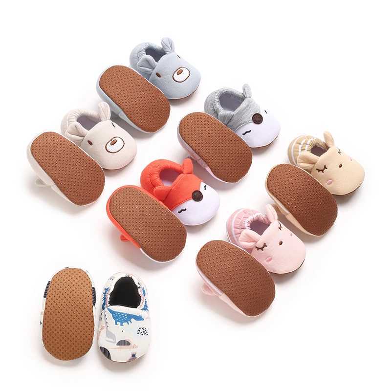 Cartoon Animal Pattern Newborn Baby Shoes Boys Girls 018M Slippers Soft Sole Nonslip Crib First Walker Winter Warm Booties C251008