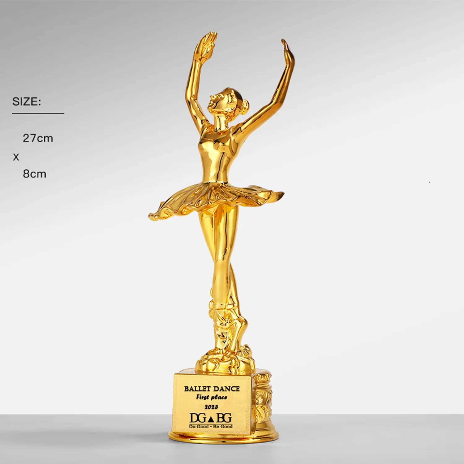 Cust Gold Resin Trophy for Childrens Performances featuring Figurines like Dancing Tree Singing Goddess suitable Y251008