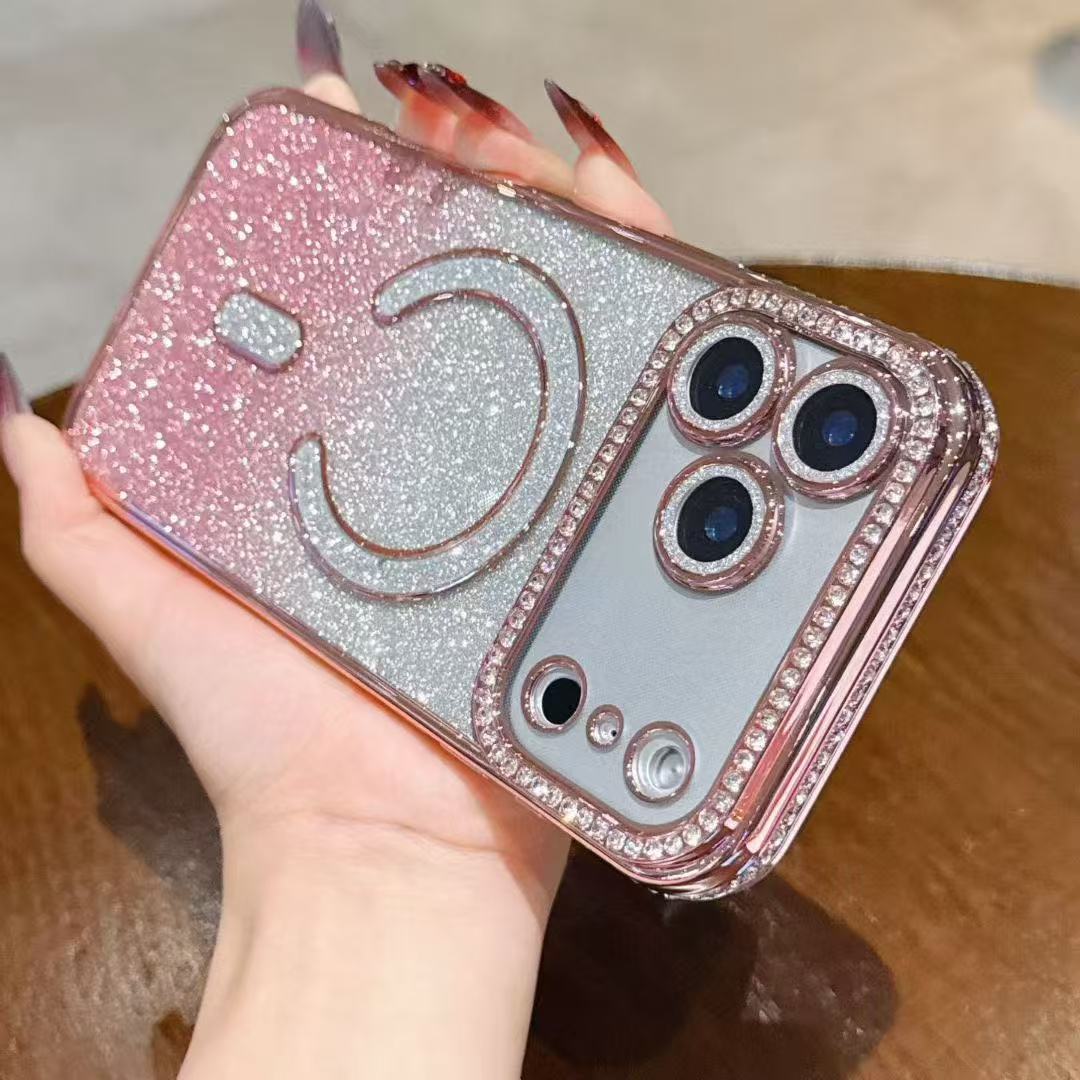 Diamond Glitter Case Soft TPU Bling Bling Phone Cover for iPhone 17 PRO MAX 16 PRO Ladies shiny protective case