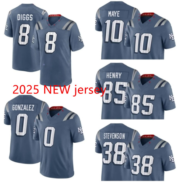 NFLs New Englands city PatriotsES Drake Maye Christian Gonzalez Hunter Henry Rhamondre Stevenson Stefon Diggs Rivalries American football Patriotes Jersey 669