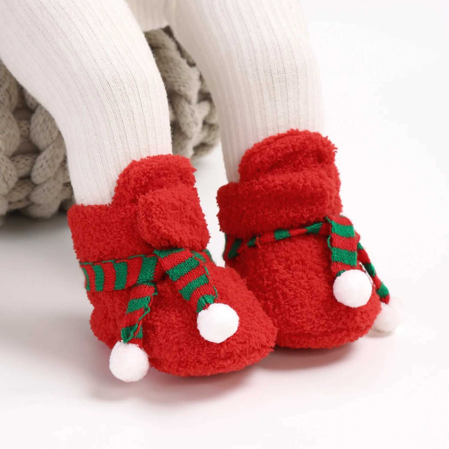 Christmas Newborn Infant Baby Girls Boys Warm Fleece Winter Booties First Walkers Slippers Shoes C251008