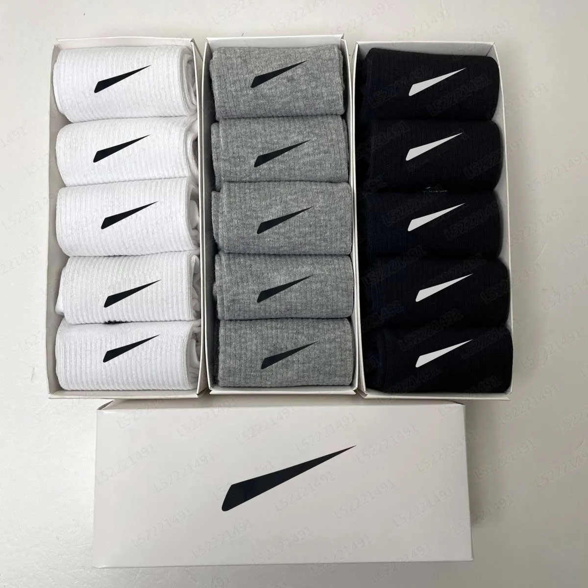 5 pairs / Designer low-rise, mid-rise, high-rise solid-color breathable cotton socks for running, basketball and football sports activities