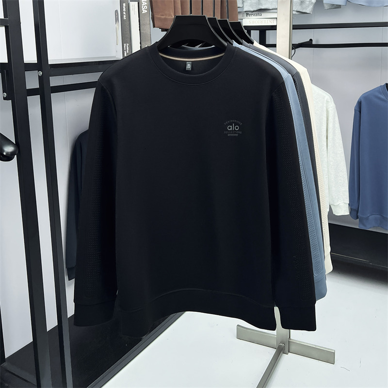 Autumn Winter Air Designer Hoodie Layer Sweatshirt Men Classic Round Neck Casual Designer Shirt Solid Color Simple Versatile Long Sleeve T-shirt Base 