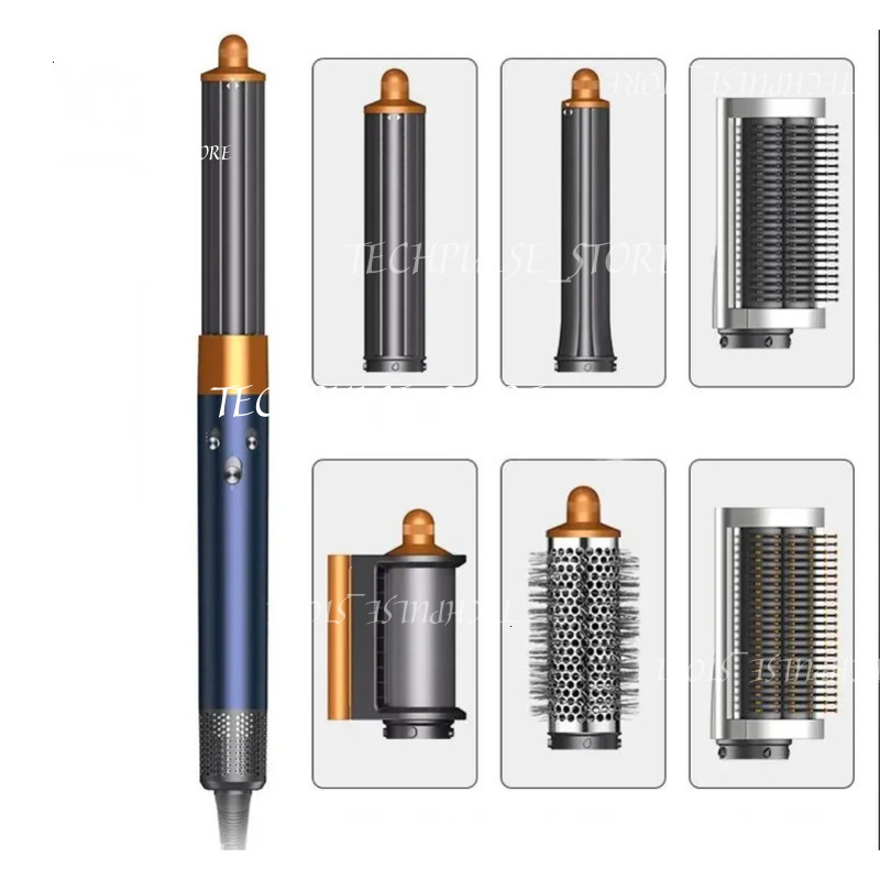 Dryer 5 In 1 Curling Iron 7 In1 Straightener Rotating Connected Nozzles Salon Modeling tech73 Designer Negative Ion Motor Hair Constant Dryer Local Warehouse