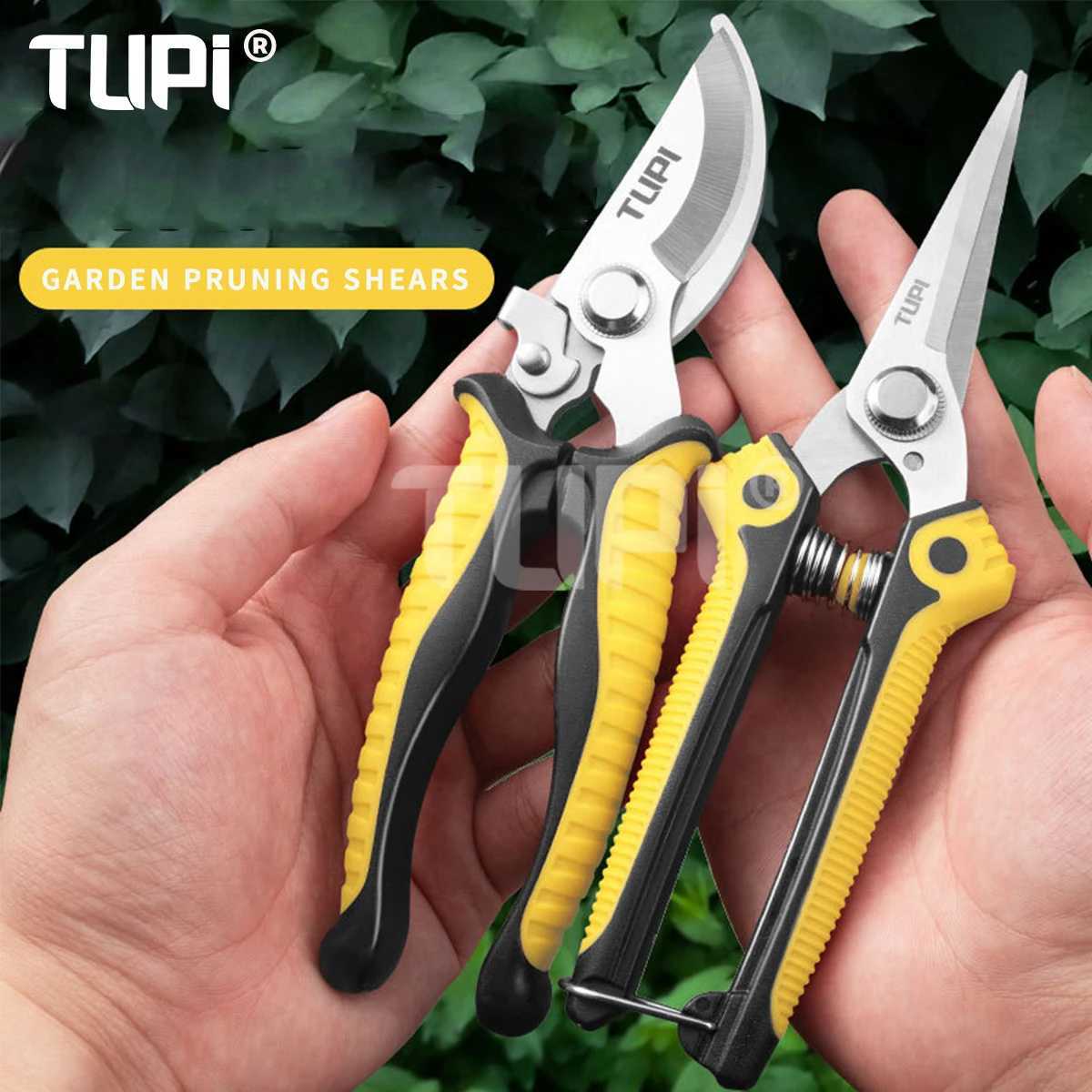 TUPI Pruner Garden Shear Professional Bypass Pruning Scissors for Tree Trimming Sharp Durable Steel with Ergonomic NonSlip Grip J251121