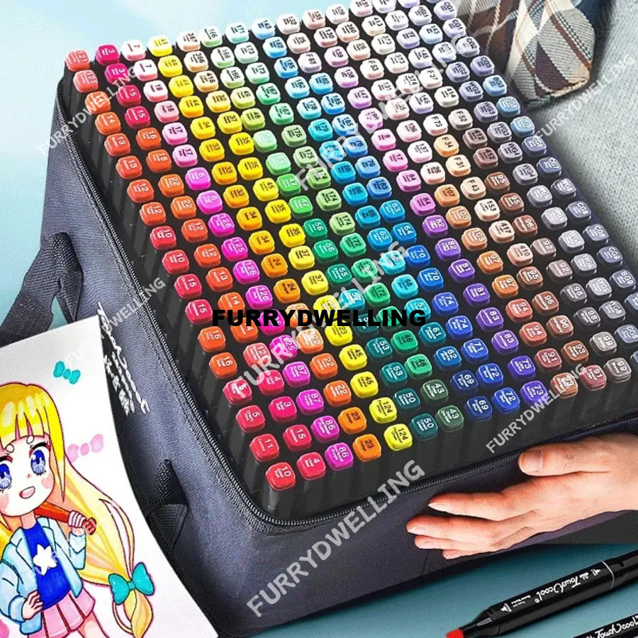 Wholesale 24-80 Color Double Headed Marker Pen Set Used For Drawing Sketch Markers Based On Oil Tips Graffiti Comics School Art Dwe74 Supplies 240929