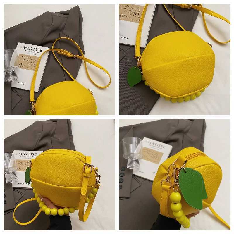 Cute Lemon Fashion Dopamine Style Womens Shoulder Bag Fashion Personality PU Solid Color Crossbody Bag Lightweight Fruit BagT251007