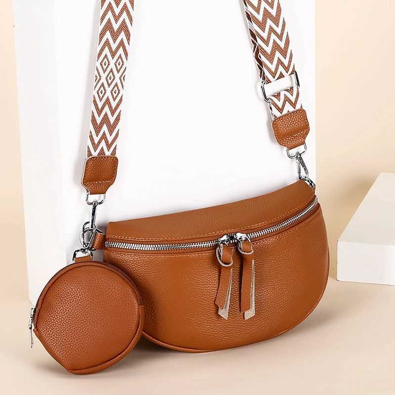Soft Genuine Leather Fashion Saddle Bag Shoulder Crossbody Bag Luxury Women Cow Leather Casual Phone Pouch Ladies Handbag PurseT251007