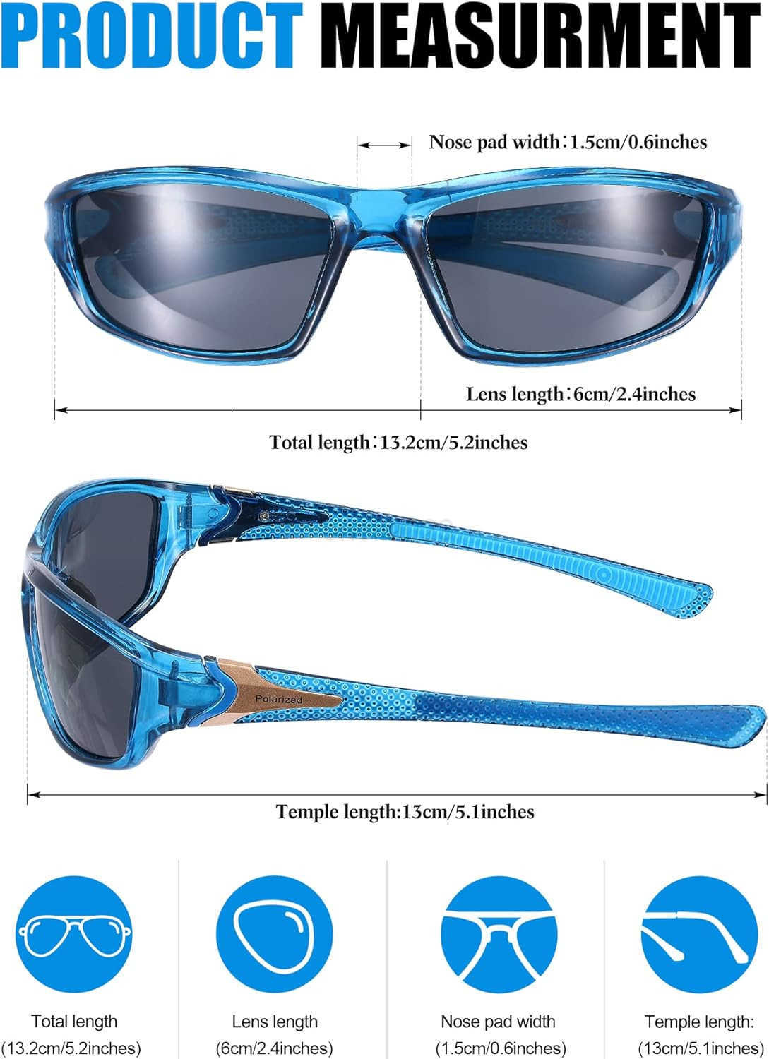 9 Pairs Polarized Sports Sunglasses for Men Driving Shades Running and Polarized Sunglasses W251008