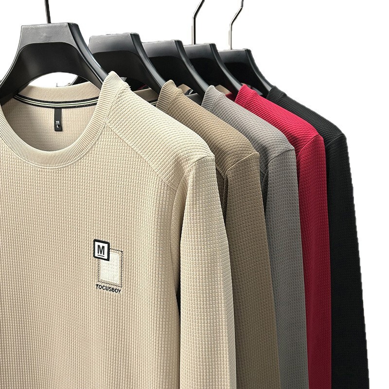 High-end Crew Neck Sweatshirt Men's Long Sleeve T-shirt Spring Autumn Designer Designer Shirt Polo Hoodie 2025 New Jacquard Casual Business Base 