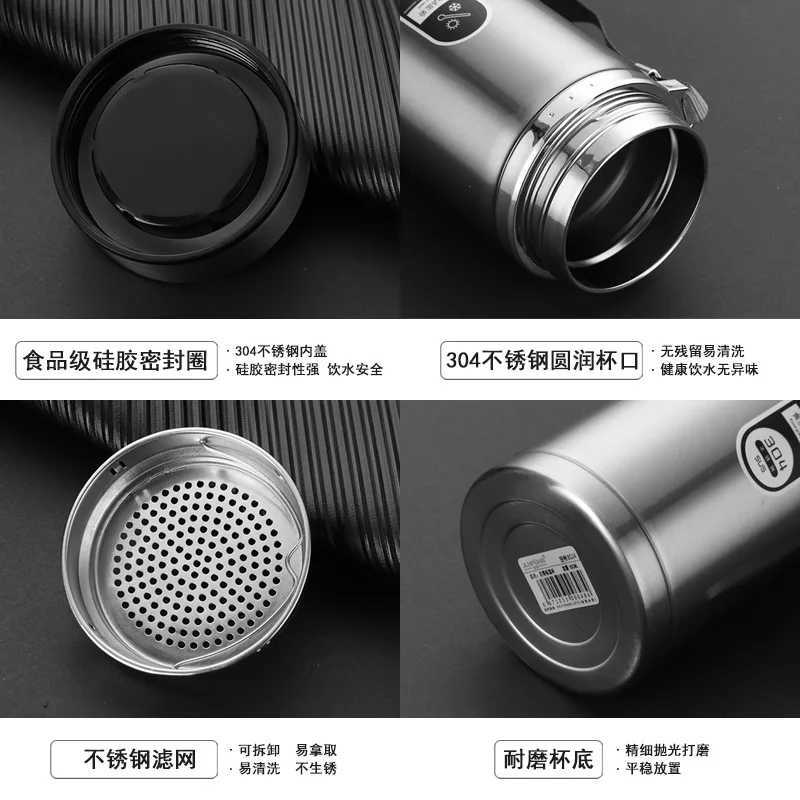 High Capacity Business Thermos Mug Stainless Steel Tumbler Insulated Water Bottle Portable Vacuum Flask For Office Tea Mugs C251008