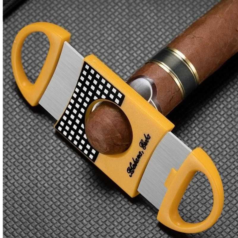 Portable Cigar Cutter Set Pocket VCut Sharp Scissors Guillotine TravelFriendly Round Punch for Cigars Y251008