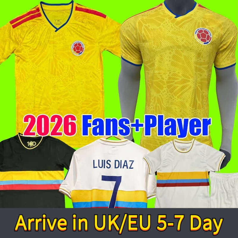 Colombia 2026 World Cup Centenary soccer jersey 100-years anniversary 2024 2025 james LUIS DIAZ L.DIAZ J.LERMA Copa America Home away men kids kit Football