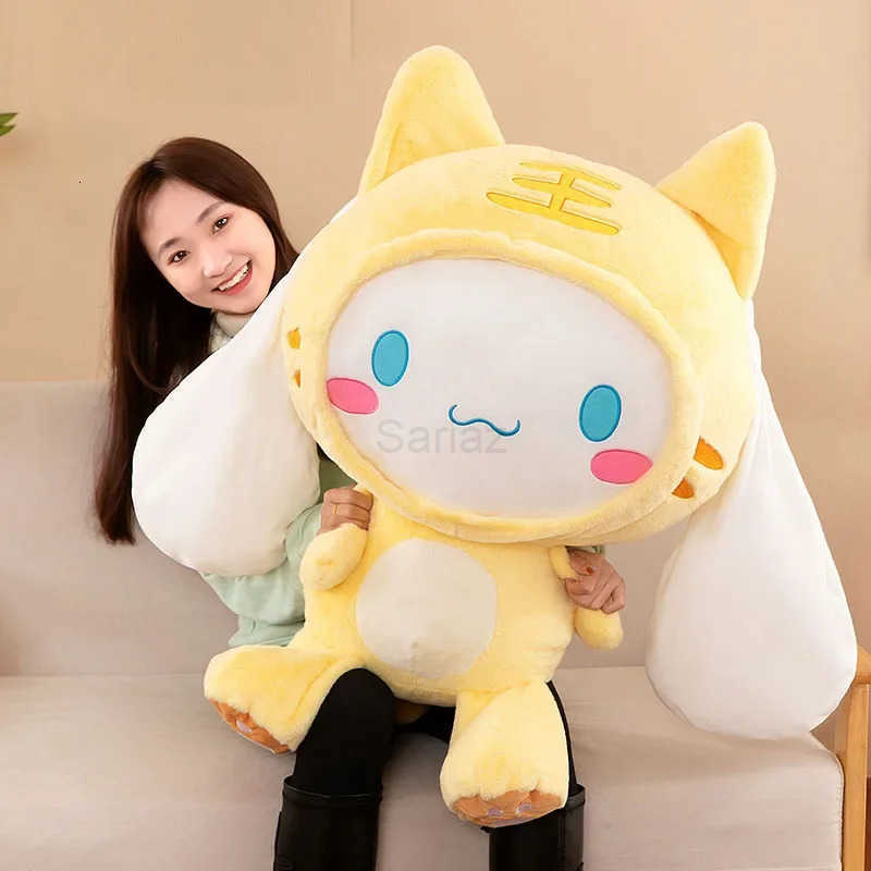 Sanrio Giant Kawaii Cinnamoroll Dog Plush Toys Pillow Stuffed Animal Comfort Soft Dolls Kids Birthday Gifts Cartoon Anime Toys L251008