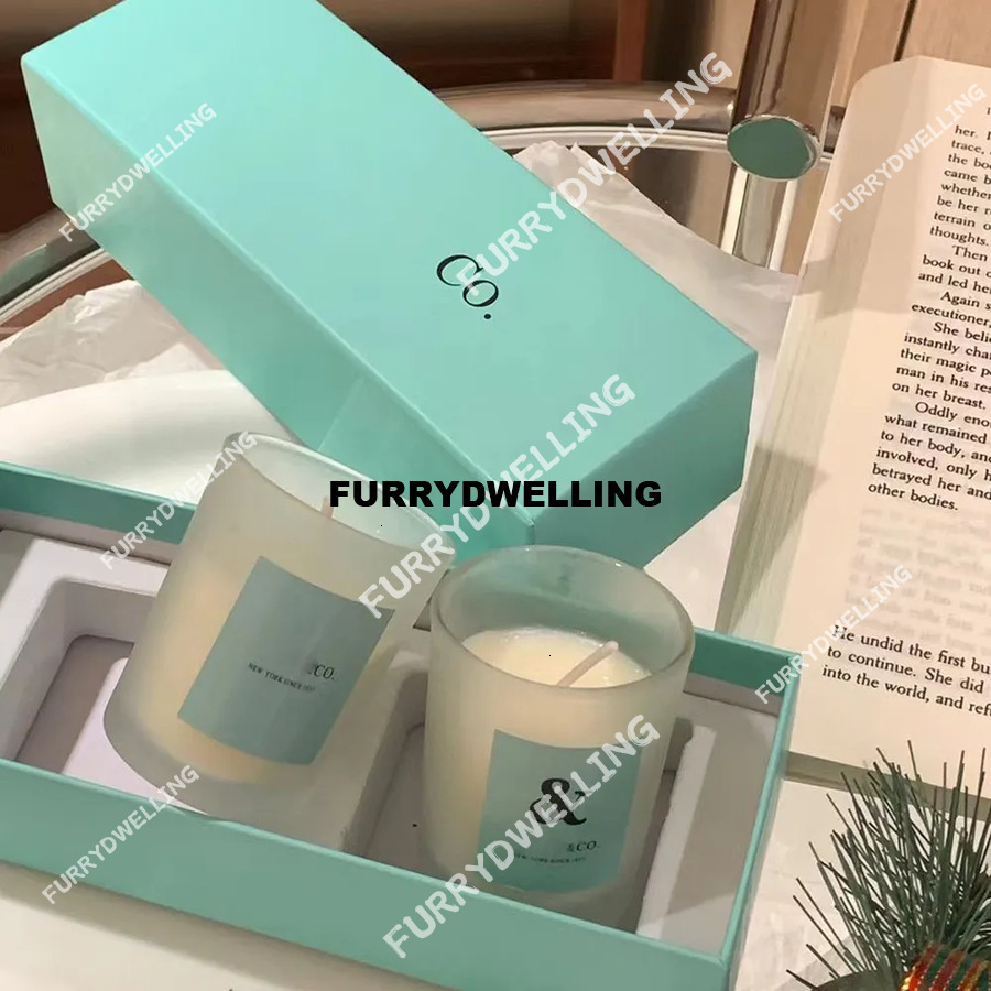 Blue Designer TF Scented Aromatherapy Bedroom, Living Dwe74 Room, Indoor Atmosphere, Fragrance Candle, Night Romantic Fragrant Candle 2Pcs/Set With Gift Box