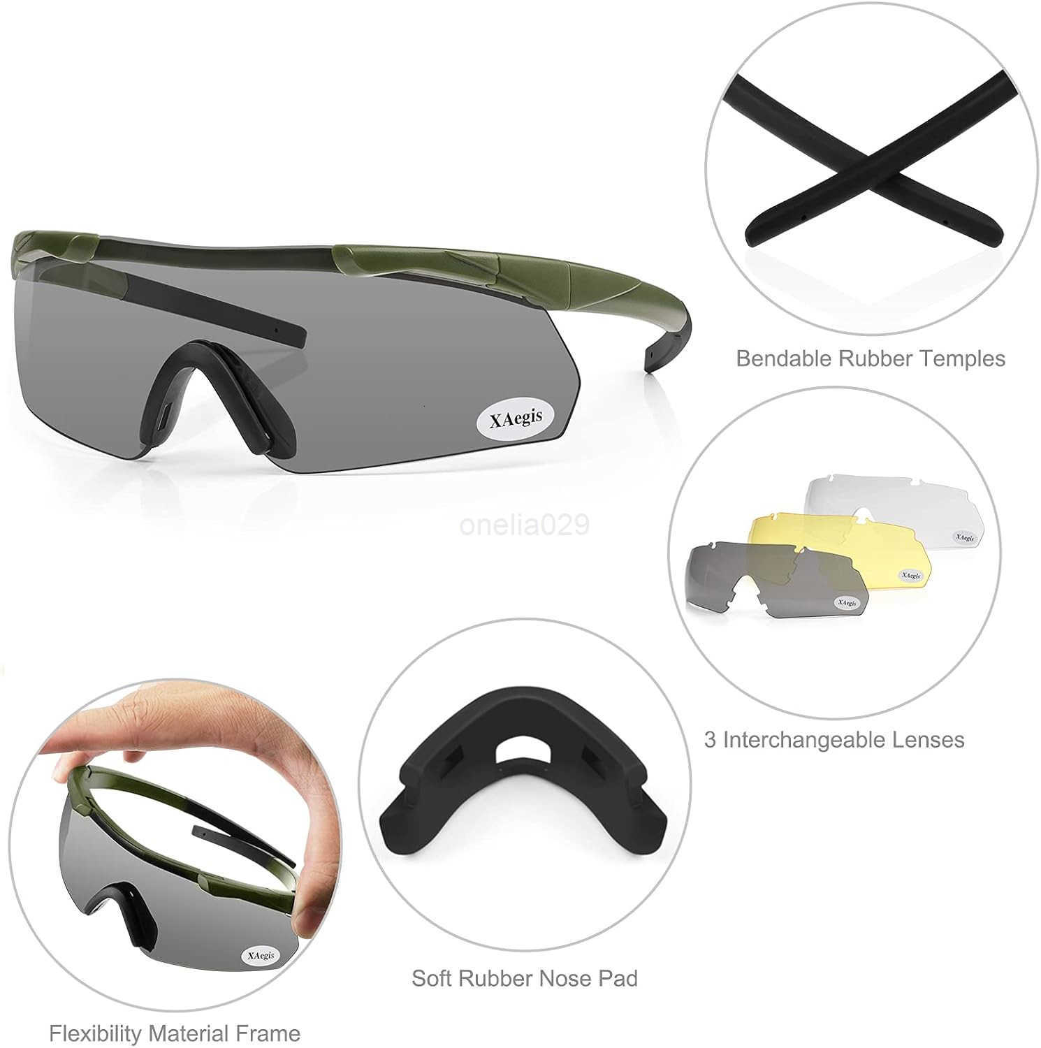hooting Glasses with 3 InterchangeabLE LEns High Eye PROtection W251008