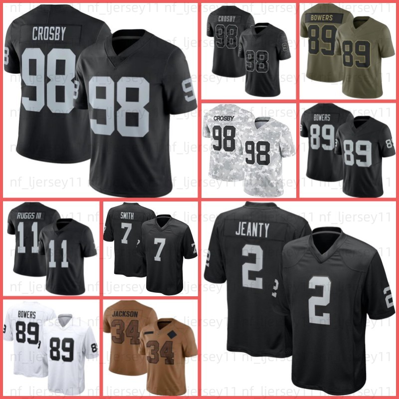 Ashton Jeanty Brock Bowers 98 Maxx Crosy Football Jersey Geno Smith Charles Woodson Robert Spillane Hunter Renfrow Bo Jackson Mayer Howie Long Marcus Allen