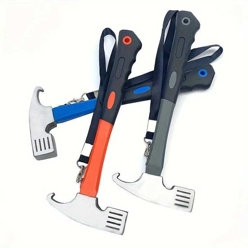 Multipurpose Steel Camping Hammer with Stake Puller and Rope Tightener Ideal for Outdoor Adventures and Home Camping Gear J251121