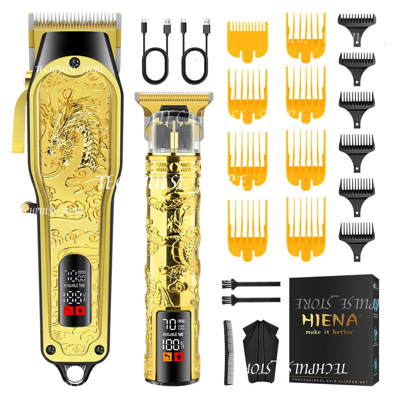Designer 2025 Professional Hair Salon Retro Faucet Digital Display Bald Shaver tech73 Haircut Hine Relief Set