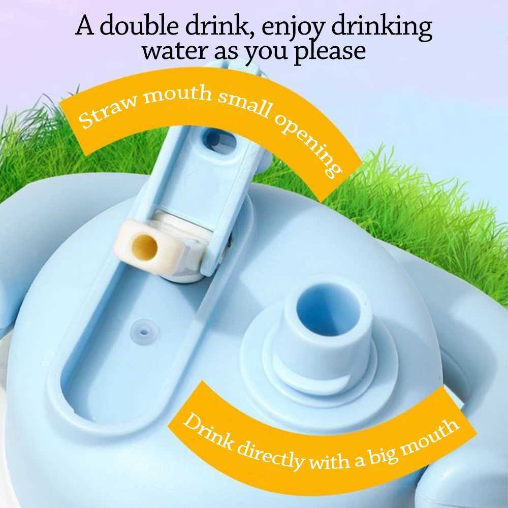 800 ml with Lid Sippy Water Bottles with Pendant Large Capacity Juice Milk Cup Double Drink Bubble Tea Coffee Drinkware Kettle C251008