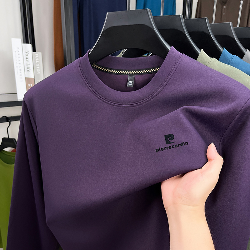 Middle-aged Men's Long Designer Shirt Designer Hoodie Sleeve Sweatshirt T-shirt 2025 New Spring Polo Autumn Round Neck Fashion Casual Dad's 