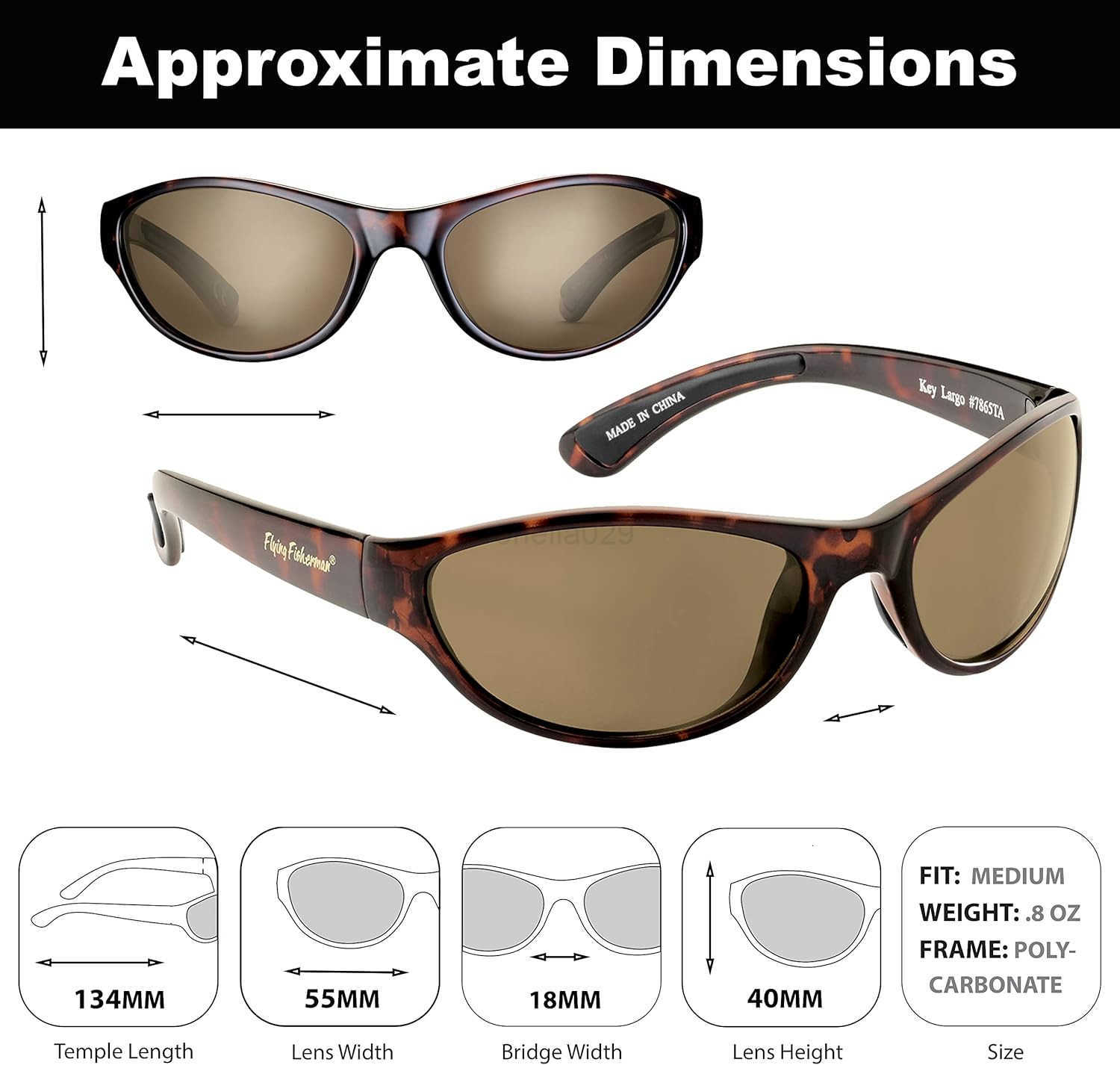 Flying Fisherman Key Largo Polarized Sunglasses with AcuTint UV Blocker for Fishing and Outdoor Sports W251008