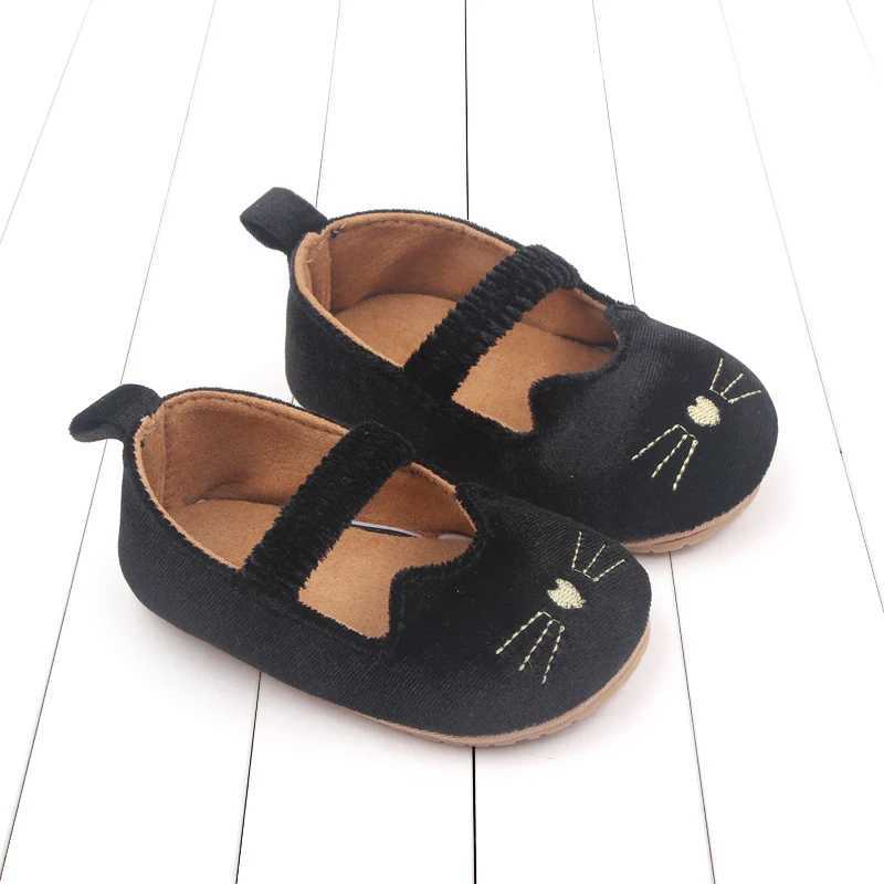2025 Baby Shoes Cute Kitty Toddler Outdoor Walking Mary Jane Shoes Slip on Style TPR Sole Anti Slip for Baby Prewalking C251008
