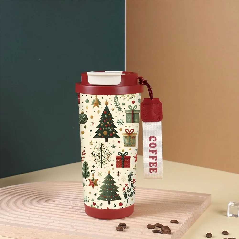 Christmas Thermos Cup 530ml Portable Coffee Mug Tumbler 316 Stainless Steel Vacuum Flasks Cold and Hot Insulated Xmas Gift Cup C251008
