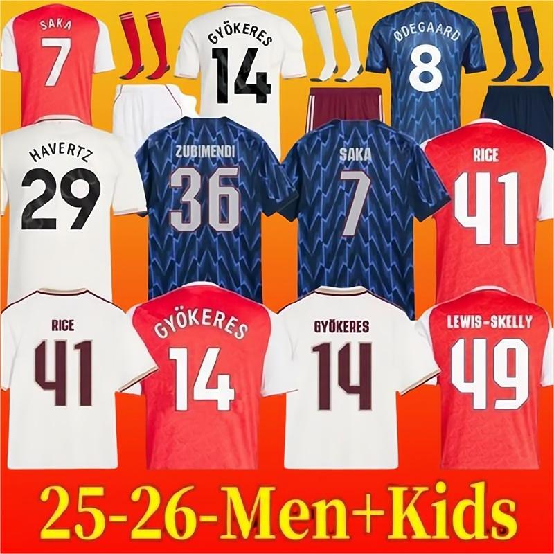 25 26 SAKA GYOKERES Football Jersey EZE ZUBIMENDI MADUEKE ODEGAARD RICE HAVERTZ NWANERI MARTINELI Calafiori SALIBA TROSSARD Football Shirt Kids Kit ArsenalJersey