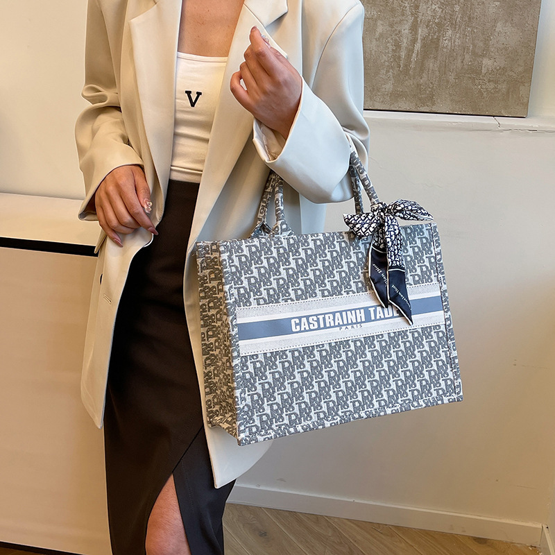 designer bag Canvas Tote New Elegant Commuter Briefcase Gentle Scarf Handbag Large Bag