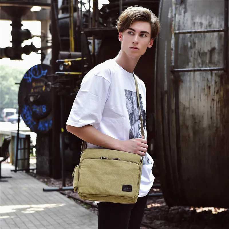 Man Canvas Messenger Bag High Quality Handbag Crossbody Bags Multifunction Tote Casual Bolsa Tophandle Male Shoulder BagsT251007