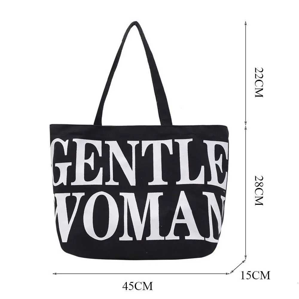 Women Shoulder Bags Birthday Gifts Stylish Personality Letter Travel Canvas Handbags Gentlewoman Large Capacity Tote BagsT251007