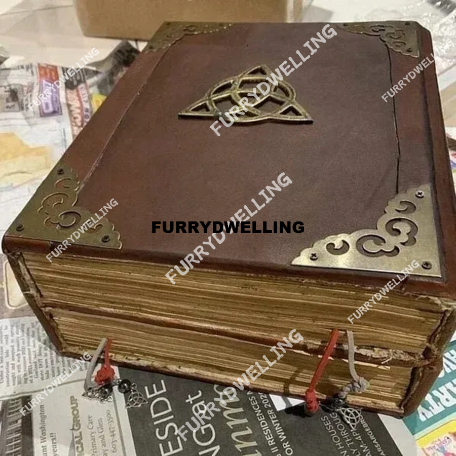 Decorative Objects Figurines Charmed Book Of Shadows Green Journal Dwe74 Cover Bound Blank And Ed 350 Pages Spell Record Spellbook Vintage Magic Gift 230614