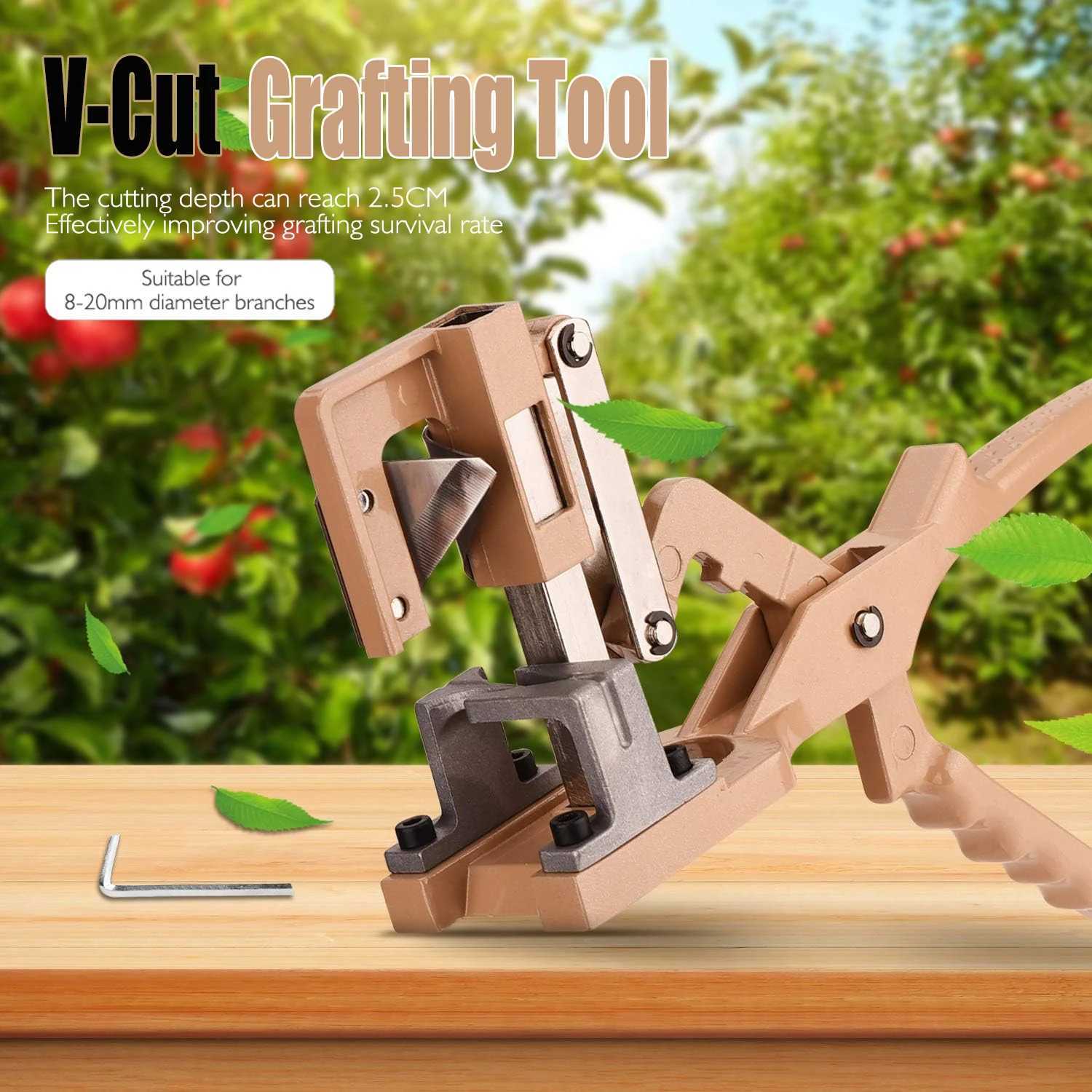 Garden Pruning Shears VCut Grafting Shears Pruner Scissors Cutting Tool For Grafting Fruit Tree Nursery Tool Cut Depth 25cm J251121