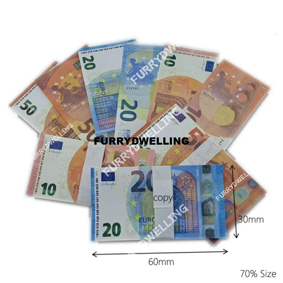 Prop Dwe74 Copy 10 20 50 100 Fake Notes Faux Billet Euro Play Money Currency Collection Gifts Party Supplies 70% 60*30Mm
