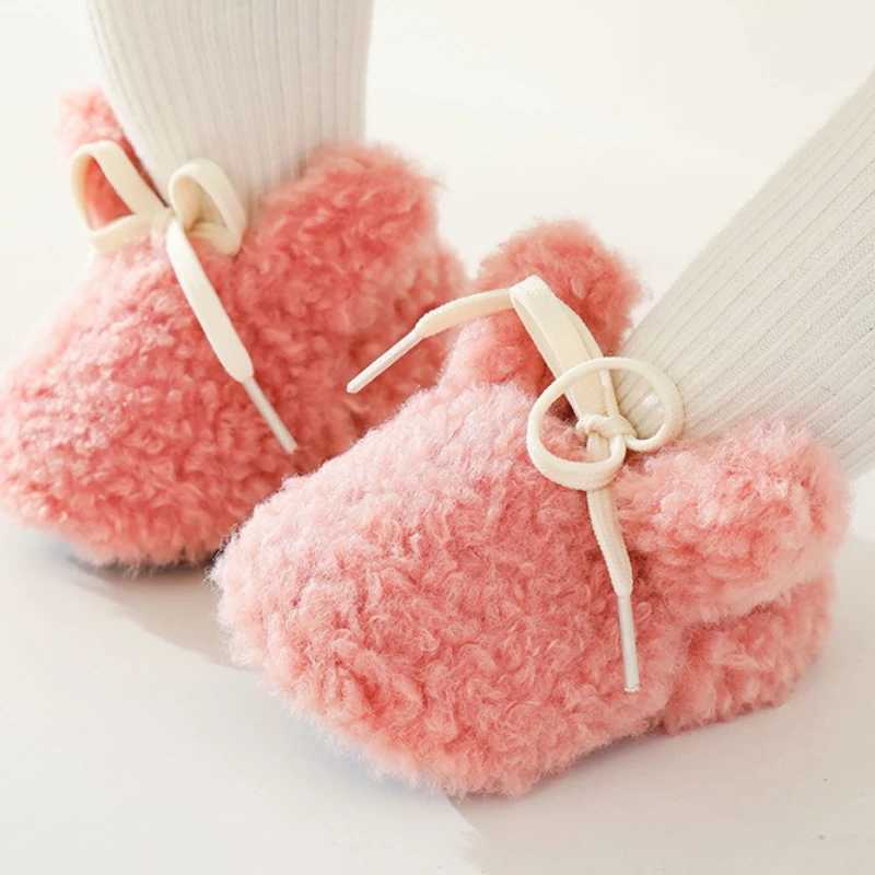 Baby Winter Baby Boy Girl Booties Fluff Soft Toddler Shoes First Walkers Antislip Warm Newborn Infant Crib Shoes Moccasin C251008