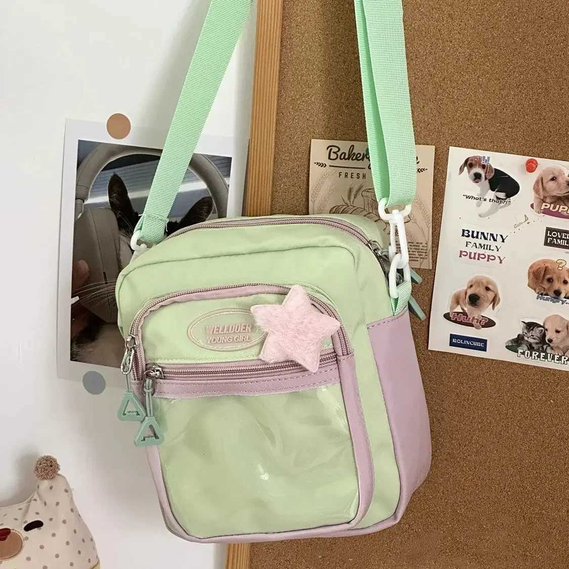 Fashion Patchwork Nylon DIY Badge Crossbody Shoulder Bags Kawaii Women Ita Bags Harajuku Casual Subculture Bolso MujerT251007