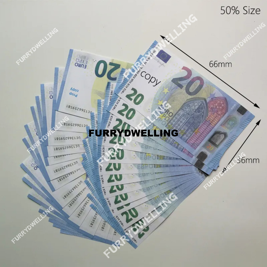 3Pack Party Fake Banknote 5 10 20 Dwe74 50 200 US Dollar Euros Realistic Bar Props Currency Movie Money Faux-Billets Copy 100 Pcs/Pack Toy 66*36Mm 50% Size