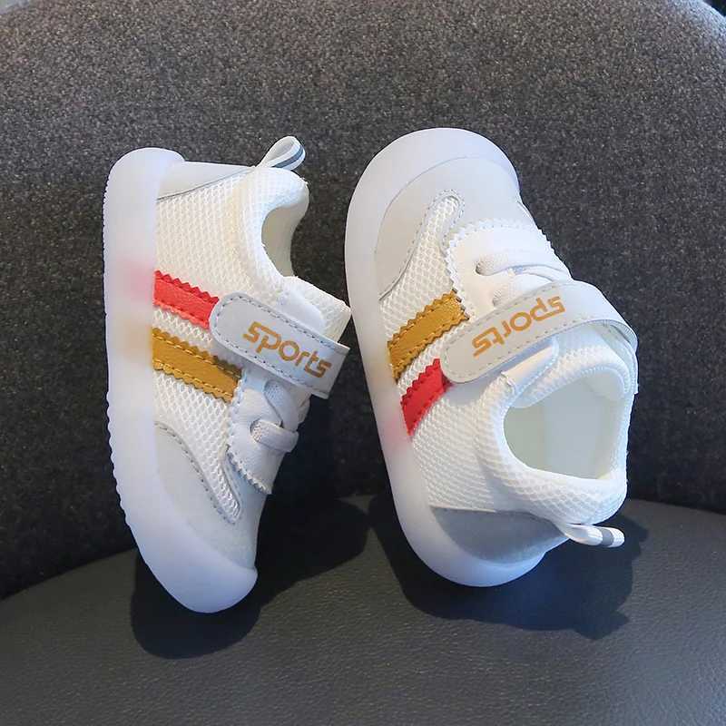 Boys Girls Breathable Double Layer Mesh Comfortable Rubber Soft Sole Baby Walking Shoes C251008