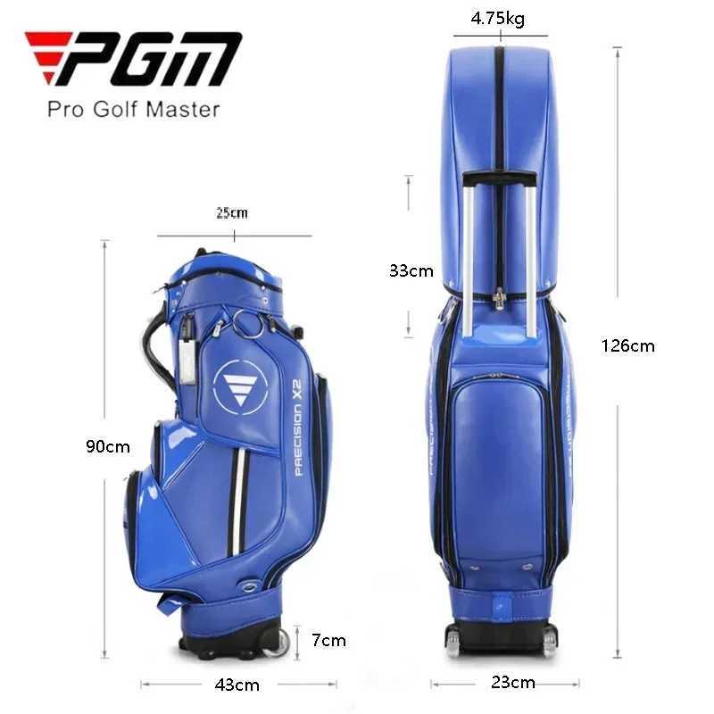 PGM Tie Rod Golf Standard Ball Bags Waterproof PU Stand Bags with Wheel Portable MultiFunctional Golf Package Can Put 13 Clubs J251008