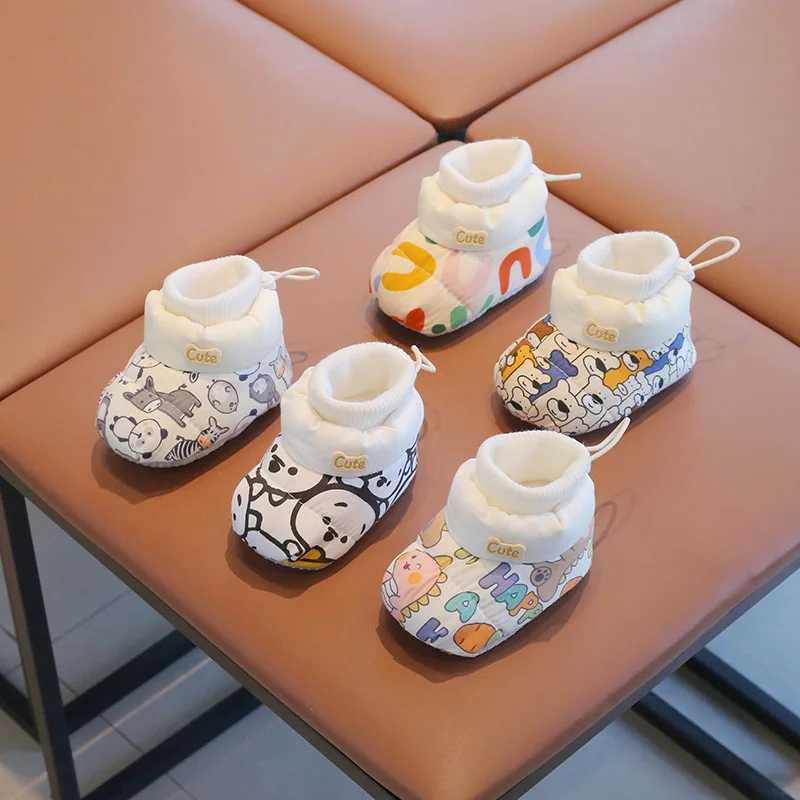 Winter Baby Cotton Boots with Fleece Lining Thickened Cartoon Soft Sole AntiSlip Warm Toddler Shoes Cute Baby Walking Boots C251008