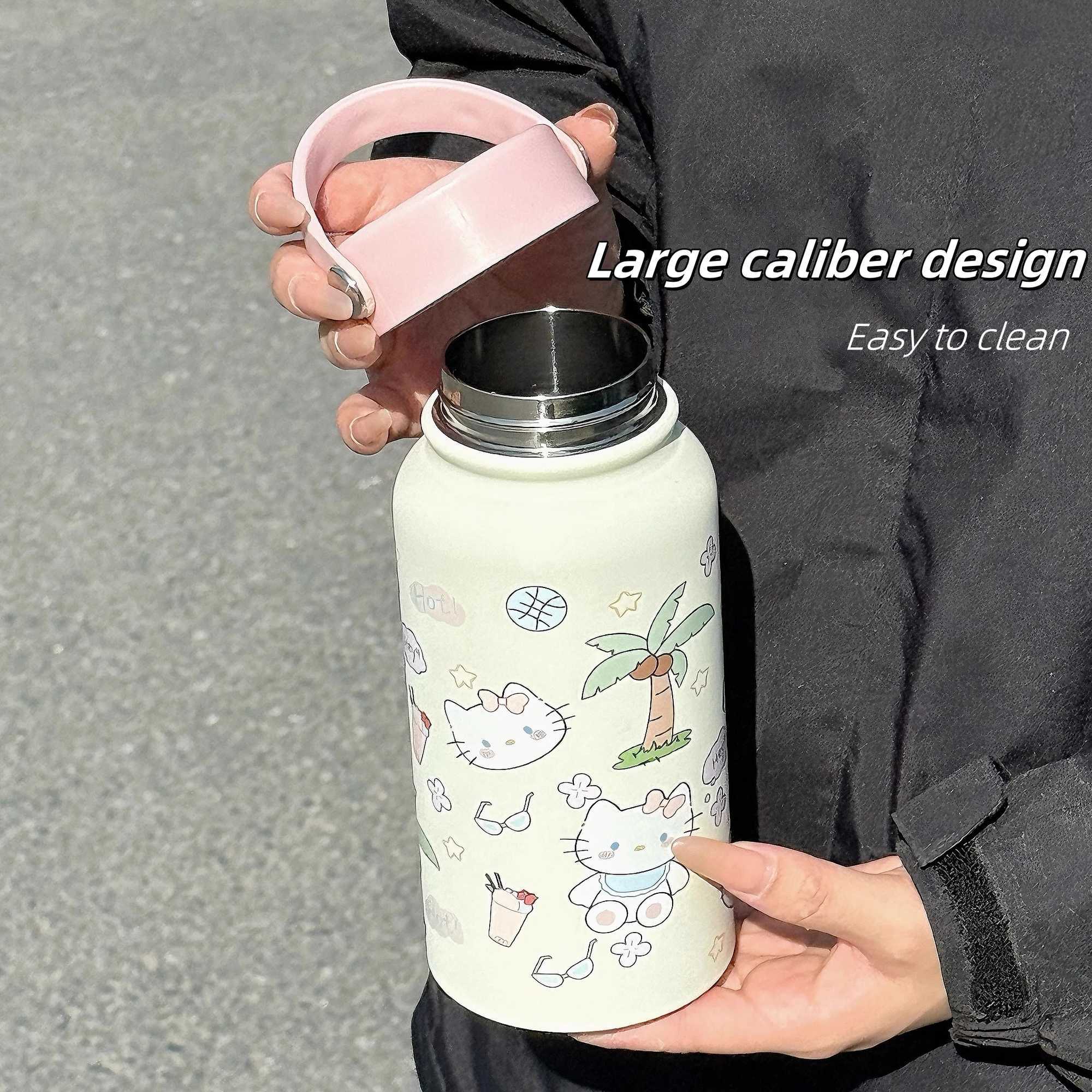 900ml Thermos Coffee Bottle Insulated Stainless Steel Water Bottle with Carry Handle Cute Dog Design Leakproof Wide Mouth Cup C251008