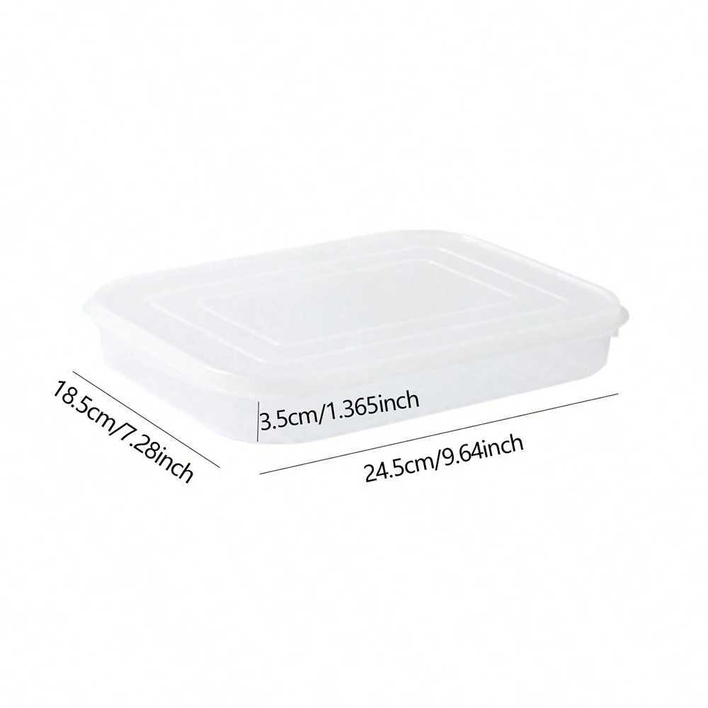 1pc Transparent With cover Grid Refrigerator Large Capacity Storage Box Frozen Meat Compartment Food Subpacked Kitchen Tools Y2510081