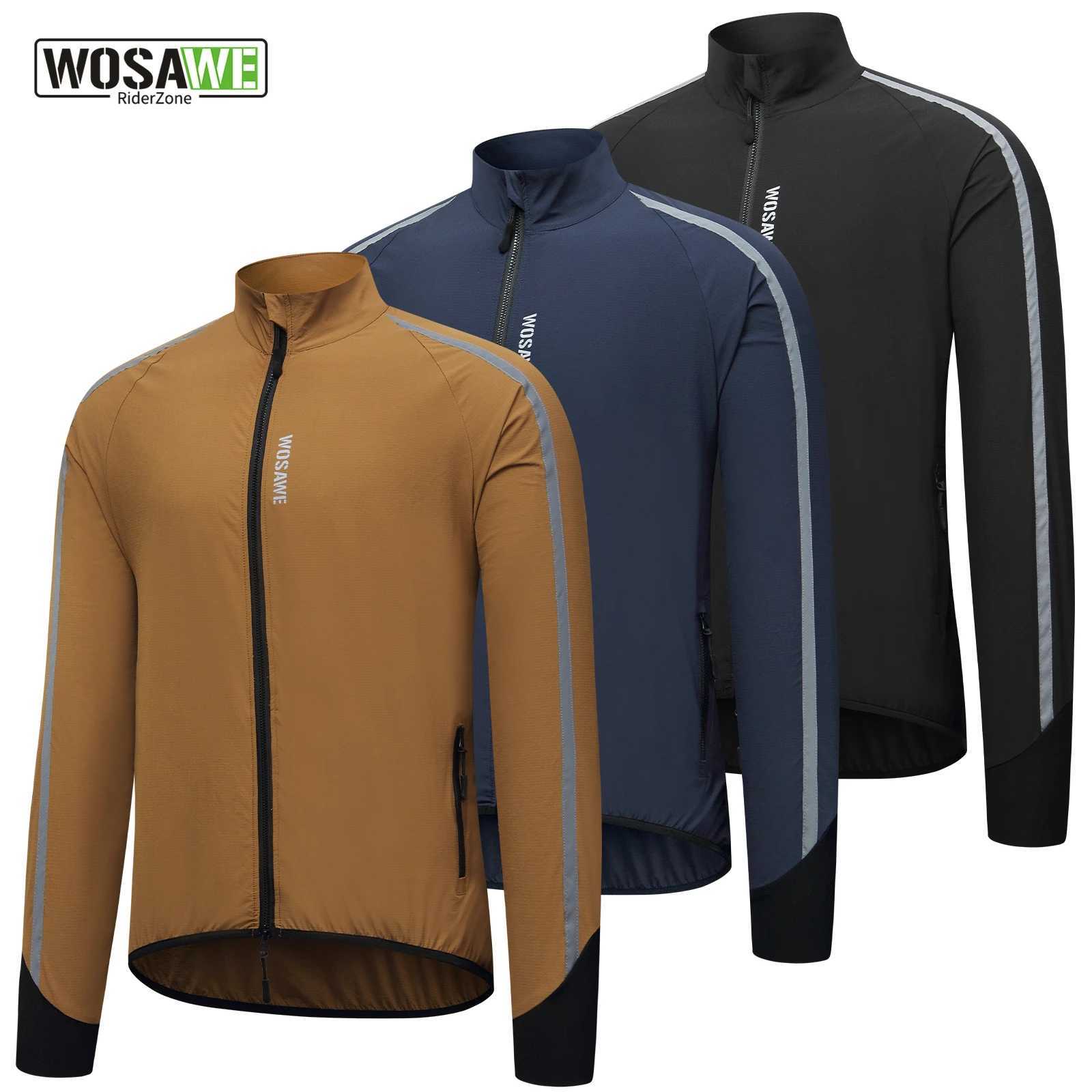 WOSAWE Lightweight MTB Bicycle Jacket Waterrepellent Cycling Windbreaker with Adjustable Sleeveless Vest Breathable Wind Coat J251008